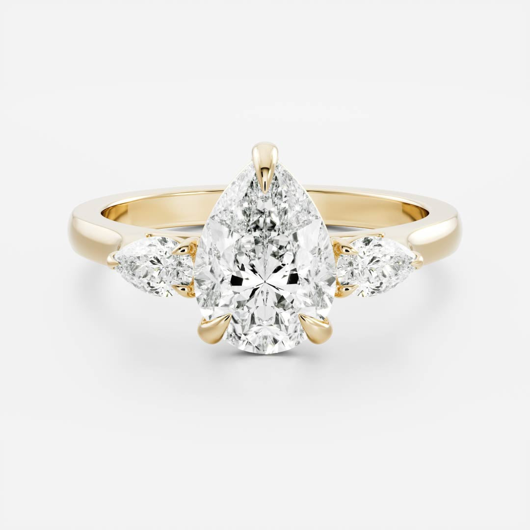 Marquise Cut Cluster Styled Lab Grown Diamond Engagement Ring